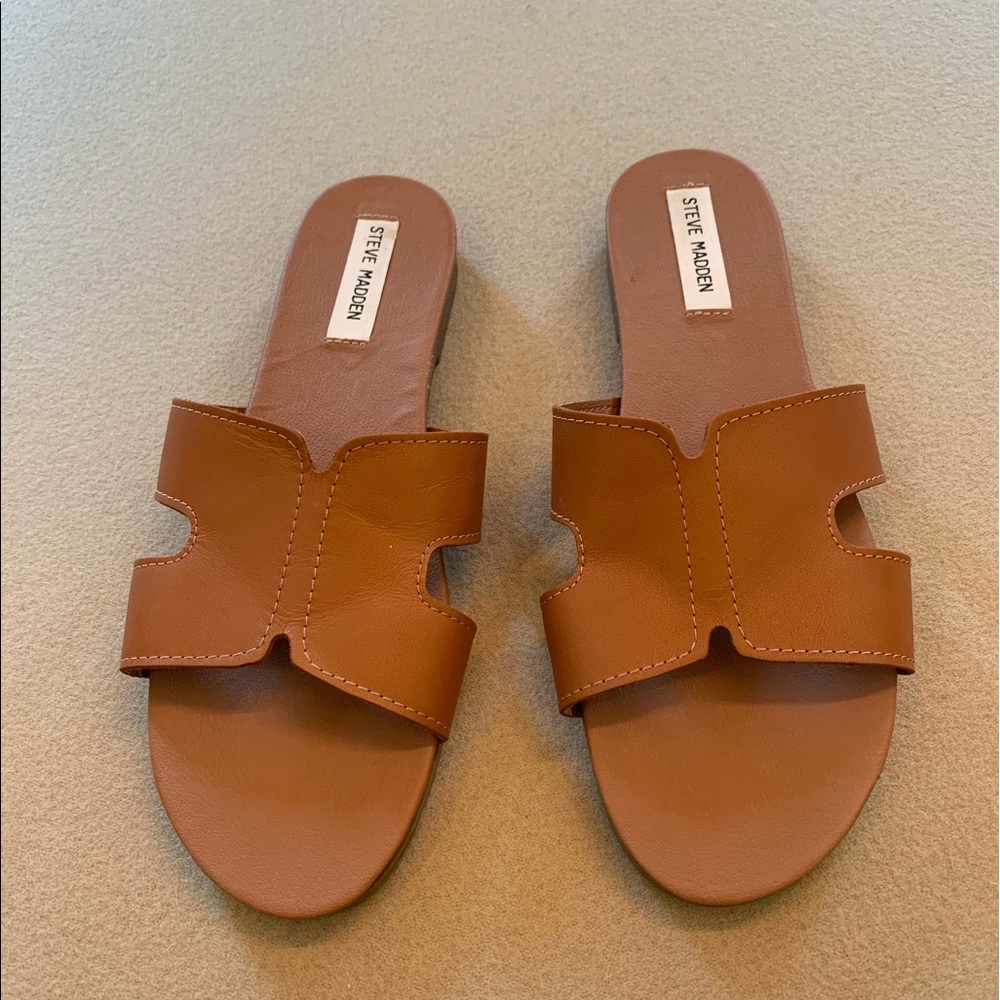 Steve Madden Dariella Leather Sandal Brown Size 11